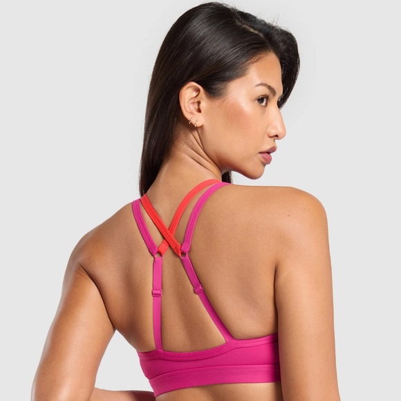 NWOT Gymshark Vibrant Pink and Orange Sports Bra - Picture 6 of 6